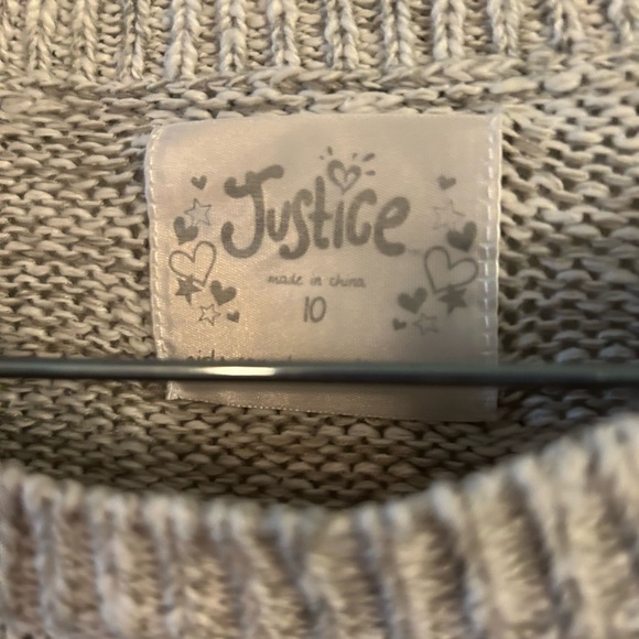 Justice gray sweater with sequined hope - Picture 2 of 3